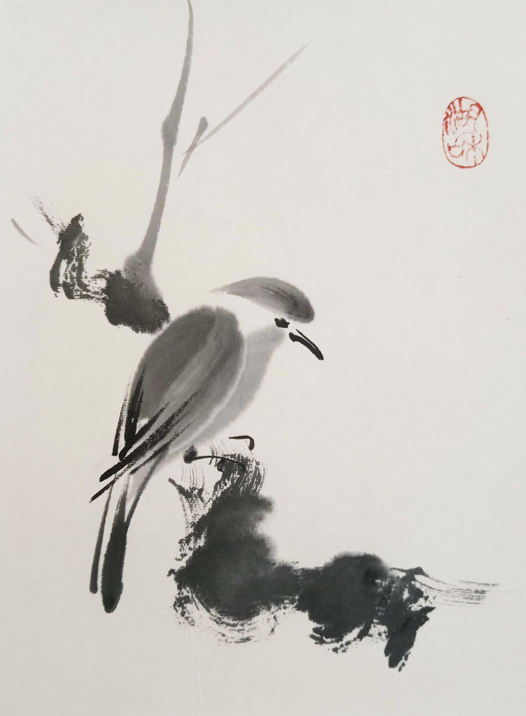 Pájaro zen 21 x 34